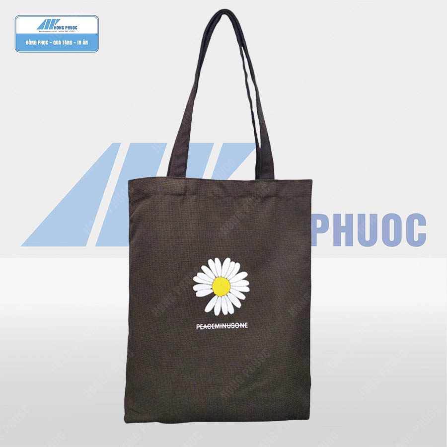 Túi vải hoa cúc nâu